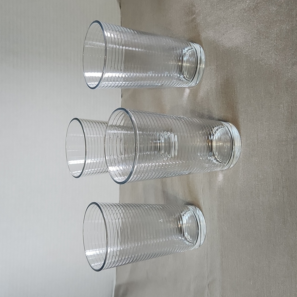 Set of 4 Pasabache Circleware Tumblers H 6" D 3.5" "P" Stamp